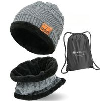 Bluetooth Beanie Wireless Hat with Scarf - Headphone Beanie Hat with Upgraded Bluetooth 5.0 - Wireless Beanie Bluetooth Hat for Women Men Teens - Warm Knitted Fleece Music Hat - Gorros con Bluetooth