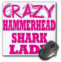 3dRose Crazy Hammerhead Shark Lady - Mouse Pad, 8 by 8 inches (mp_175095_1)