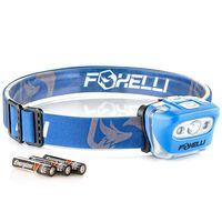 Foxelli Headlamp Flashlight - 165 Lumen, 3 x AAA Batteries Operated (Included), Bright White Cree Led & Red Light, Perfect for Runners, Lightweight, Waterproof, Adjustable Headband