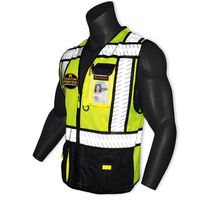 KwikSafety (Charlotte, NC) SPECIALIST (Multi-Use Pockets) Class 2 ANSI High Visibility Reflective Safety Vest Heavy Duty Solid/Mesh and with zipper HiVis Construction Surveyor Work Mens Black MEDIUM