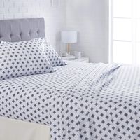 AmazonBasics Lightweight Super Soft Easy Care Microfiber Sheet Set with 16" Deep Pockets - King, Blue Grey Medallion