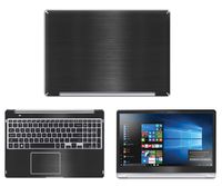 Decalrus - Protective Decal for Samsung Notebook 7 Spin-NP740U5M (15.6" Screen) Laptop Black Texture Brushed Aluminum Skin case Cover wrap BAsamsungSpin7_15Back