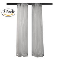 LA Linen DBOrganza58x96_Pk2_GreyO41 Mirror Organza Backdrop, 58 x 96, Gray