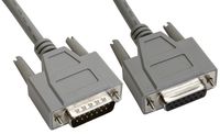 Amphenol CS-DSDMDB15MF-015 15-Pin DB15 Deluxe D-Sub Cable, Shielded, Male/Female, 15', Gray