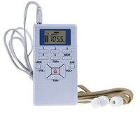 Mini Portable DSP FM Stereo Radio Digital Clock Receiver with Earphone(White)
