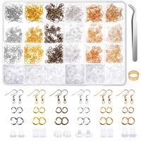 Earring Hooks, Anezus 1900Pcs Earring Making Supplies Kit with Fish Hook Earrings, Earring Backs, Jump Rings for Jewelry Making and Earring Repair (Assorted Colors)