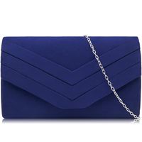 Milisente Evening Bag for Women, Suede Envelope Evening Purses Crossbody Shoulder Clutch Bag (Royal Blue)