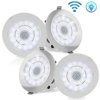 3.5" Ceiling Wall Mount Speakers - 2-Way Full Range Sound Stereo Speaker Flush Design w/Bluetooth LED Light Aluminum Frame Housing 60Hz - 20kHz Frequency Response & 280 Watts Peak - Pyle PDIC4CBTL35B