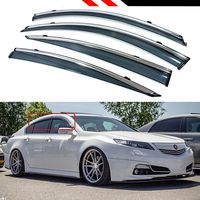 Cuztom Tuning JDM VIP Style Smoke Tinted Window Visor Rain Guard W/Clips & Chrome Trim for 2009-2014 Acura TL Sedan