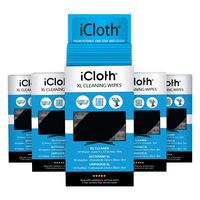 iCloth Extra Large Monitor and TV Screen Cleaner Pro-Grade Individually Wrapped Wet Wipes, 1 Wipe Cleans Several Flat Screen TV's and Monitors, Box of 50