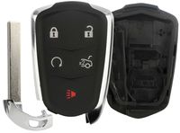 KeylessOption Keyless Entry Remote Car Smart Key Fob Case Shell Button Pad Outer Cover for Cadillac ATS CTS SRX XTS HYQ2AB, HYQ2EB