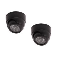ALEKO 2DCD06 Lof of 2 Dummy Replica Criminal Surveillance Imitation Dome Camera with LED, Black