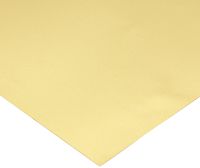 260 Brass Sheet, Unpolished (Mill) Finish, H02 Temper, ASTM B19/ASTM B36, 0.002" Thickness, 12" Width, 120" Length