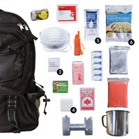 Wise Food Emergency Survival Backpack Kit, Great Go Bag For Hurricanes, Fires, Earthquakes - Black