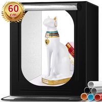 FOSITAN Photo Box, 24''x24''x24'' Portable Photo Studio Professional Light Box 126 LED Brightness Dimmable Shooting Tent with 6 PVC Backdrops for Product Advertising Like Jewellery, Food, Bags, Shoes