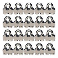 Luckkyme 20Pcs M2 Wire Rope Clamp 304 Stainless Steel 1/16 inch Wire Rope Cable Clip Clamp
