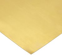 260 Brass Sheet, Unpolished (Mill) Finish, H02 Temper, ASTM B19/ASTM B36, 0.010" Thickness, 6" Width, 100" Length