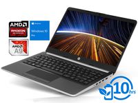 HP 14 Laptop, 14" HD Display, AMD A9-9425 Upto 3.7GHz, 16GB RAM, 512GB NVMe SSD, HDMI, Card Reader, Wi-Fi, Bluetooth, Windows 10 Pro S