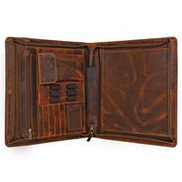 Business Leather Padfolio Leather Portfolio | Professional Organizer Gift for Men & Women | Durable Leather Padfolio | Easy to Carry with A Zippered Closure | Many Slots, Compartments & Holders