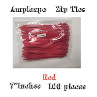 Amplexpo 7" Standard Cable/ Zip Ties (100 pieces)(50 lbs. strength) (Red)