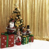 TRLYC 6Ftx6Ft Sparkly Gold Shimmer Photography Backdrop Sequin Wedding Curtain