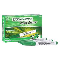 TICONDEROGA White System Dry Erase Marker, Chisel Tip, Green, 12-Pack (92004)