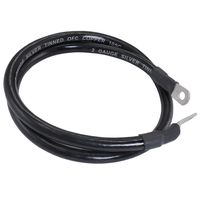 2 gauge heavy duty tinned copper marine battery cable BLACK (12 ft, 3/8" & 5/16" lugs)