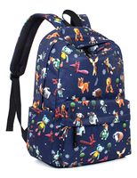 Leaper Cute Animals Backpack Girls School Backpack Bookbag Satchel Dark Blue