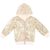 Cilucu Kids Jackets Girls Boys Sequin Zipper Coat Jacket for Toddler Birthday Christmas Clothes Hoodie Gold 4-5T