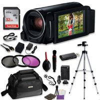 Canon VIXIA HF R82 Camcorder Video Professional Bundle with Sandisk 32 GB SD Memory Card + Filters + Canon Case + Accessory Bundle