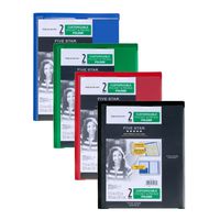 Five Star 2 Pocket Folders with Prong Fasteners, Folders with Pockets, Customizable Cover, Plastic, Black, Red, Green, Blue, 4 Pack (38133)