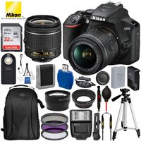 Nikon D3500 DSLR Camera with 18-55mm Lens and 17PC Accessory Bundle - Includes SanDisk Ultra 32GB SDHC Memory Card + Digital Slave Flash + 3PC Filter Kit + 50" Tripod + Professional Backpack + More