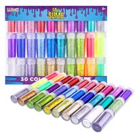 U.S. Art Supply My Slime Colors 30 Color Deluxe Glitter Shake Jars Set Kit - Extra Fine Glitter in Large 10 Gram Bottles - Arts, Crafts, Scrapbooking, Body, Face, Slime Making Glue, Birthday Party