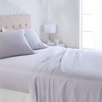 AmazonBasics Lightweight Super Soft Easy Care Microfiber Sheet Set with 16" Deep Pockets - King, Grey Crosshatch