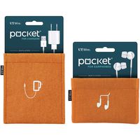 UT Wire Pocket Pouch Kit - Comes with 1 Charger & 1 Earbud Case - (Orange)