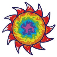 Sun Decal Dragon Tie Dye Sticker Vinyl Rear Window Car Truck Laptop Sun Solar Travel Mug Water and Fade Resistant 2.5 Inches