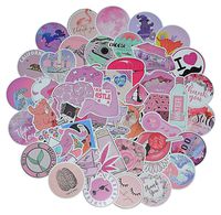 Cute Laptop Stickers, 50 Pcs/Pack Waterproof Vinyl Stickers for Teen Girl Adults, Water Bottle Computer Notebook Car Skateboard Motorcycle Bicycle Luggage Guitar Bike Decal (Pink - 2)