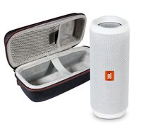 JBL Flip 4 Portable Bluetooth Wireless Speaker Bundle with Protective Travel Case - White