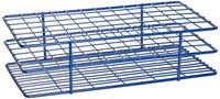 Heathrow Scientific HD23072 Steel Epoxy-Coated 72-Well Wire Rack for 16mm Tubes, Blue