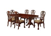 Furniture of America Lissenia 7-Piece Formal Dining Table Set with 18-Inch Expandable Leaf, Cherry Finish