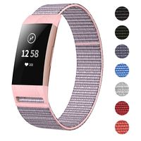 HAPAW Nylon Bands Compatible with Fitbit Charge 3, Soft Adjustable Breathable Sport Replacement Band Accessories Wristband Women Man for Charge 3 / Charge 3 SE Watch