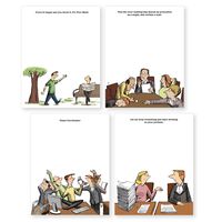 Funny Notepads (Paper Pads -funny office gift desk accessories) These cute notepads make for funny coworker gifts (office novelty)- pack of 4 pads (4.25 x 5.5 inches - 50 sheets each pad)