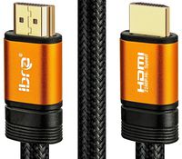 IBRA Orange HDMI Cable 20ft-UHD HDMI 2.0 (4K@60Hz) Ready-18Gbps-28AWG Braided Cord -Gold Plated Connectors,Audio Return-Video 4K 2160p,HD 1080p,3D,Compatible with Xbox Playstation PS3 PS4 PC Apple TV