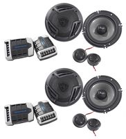(2) Pairs Rockville RV65.2C 6.5" Component Car Speakers 1500w/280w RMS CEA Rated