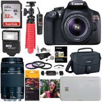 Canon T6 Digital Rebel SLR Camera Kit with EF-S 18-55mm, Kodak Mini Printer with Paper, Sandisk Ultra 32GB Memory Card, and Accessory Bundle