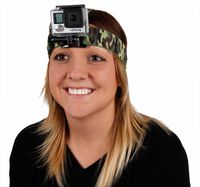 DURAGADGET Green Camo Print Fully Adjustable Head Strap Mount for All GoPro Cameras