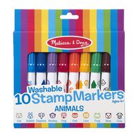 Melissa & Doug 10 Washable Stamp Markers - Animals (Great Gift for Girls and Boys - Best for 4, 5, 6, 7, 8 Year Olds and Up)