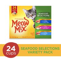 Meow Mix Seafood Selections Variety Pack Wet Cat Food, 24 Cups