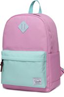 Backpack for Teen Girls, Vaschy Classic Water Resistant School College Bookbag Casual Daypack Travel Rucksack with Bottle Pockets Fits 15Inch Laptop (Pink Green)
