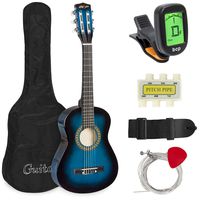 Best Choice Products 30in Kids Classical Acoustic Guitar Complete Beginners Kit w/Carrying Bag, Picks, E-Tuner, Strap (Blue)
